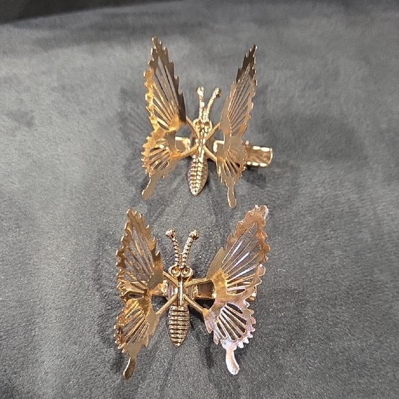 Gold Butterfly Hair Clips - Picture 1 of 2